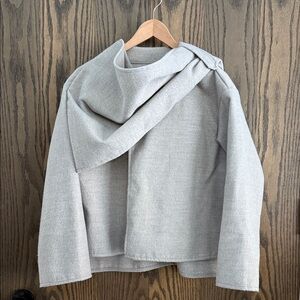 Scarf Coat • Boxy Crop Cape style with built in Scarf